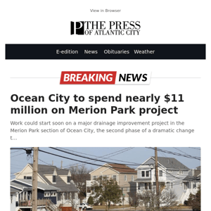 Ocean City to spend nearly $11 million on Merion Park project