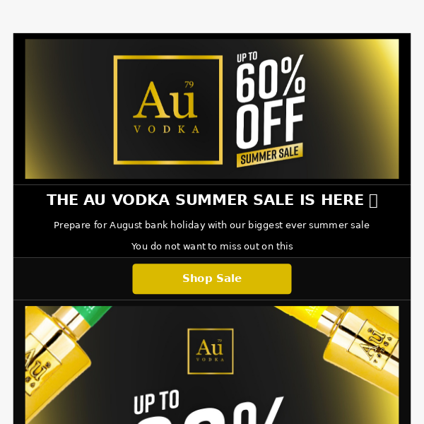 ⚠️ The Au Vodka Summer Sale Is Here⚠️