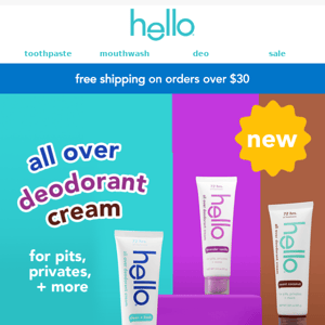 new: all-over deodorant cream from hello 😍