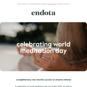 Celebrate World Meditation Day with endota Retreat 💚