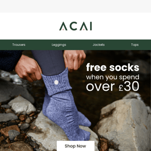 FREE socks when you spend £30