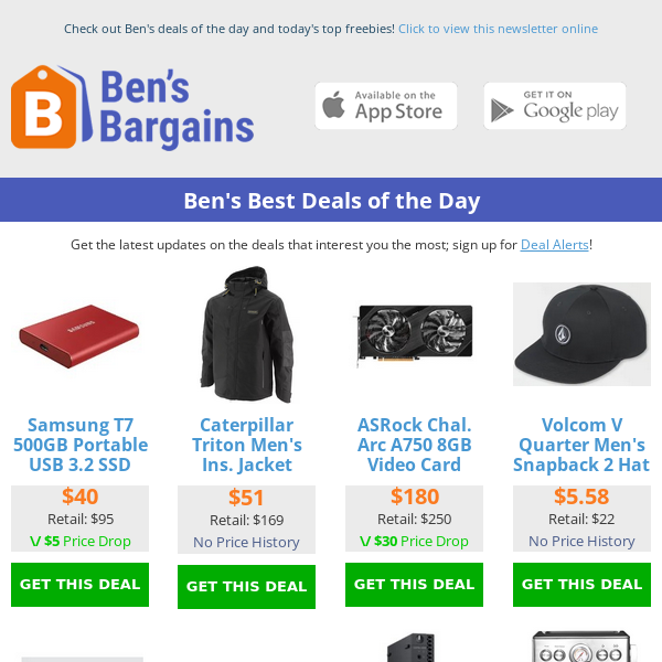 Ben's Best Deals: $180 Bella Espresso Machine - $40 Samsung T7 SSD (500GB) - $5.58 Volcom Hat - $4.67 Art Pencil Kit (17pc)