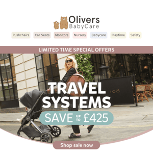 Save up £425 on Travel Systems