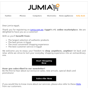 Welcome to the Jumia family!