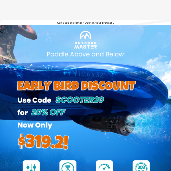 Scoot Beneath SUP! 20% Off Underwater Scooter