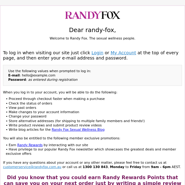 Welcome to Randy Fox, Karen Smith!