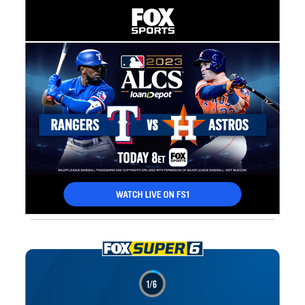 NFL Week 7, ALCS Game 6—live today on the FOX Sports App