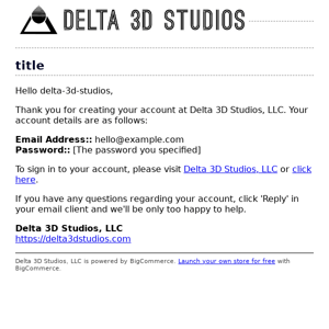 Thanks for Registering at Delta 3D Studios, LLC