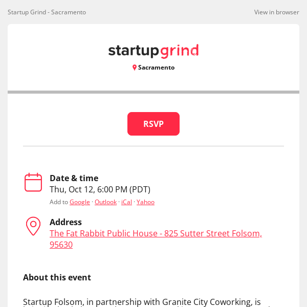 New Event: Sacramento - Beer and Geeks:  Casual Networking for Entrepreneurs