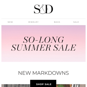 So-long summer...hello HUGE sale!