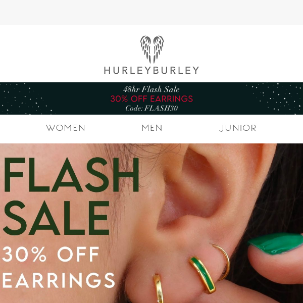 48-Hour Flash Sale: 30% Off ALL Earrings!