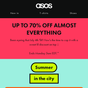 Don't forget! Up to 70% off almost everything 🚨