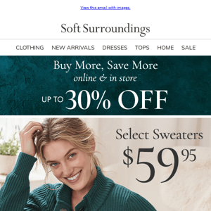 New fall SWEATERS from $59.95!