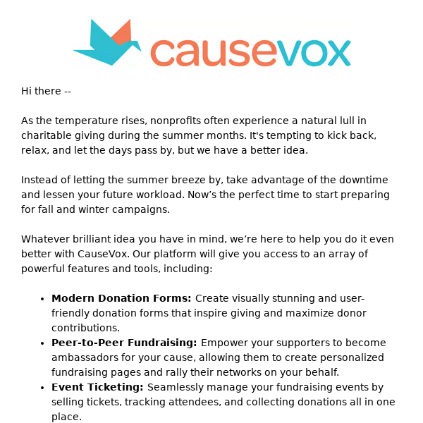 Get ahead of the game this summer with CauseVox