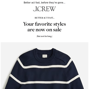 The Heritage cotton crewneck sweater you love is on sale, for a limited time