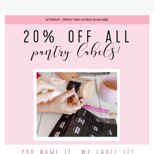 Hurry, Get 20% OFF Labels 💸