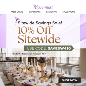 Join Our Sitewide Savings Party To Discover The Joy Of Discounts!