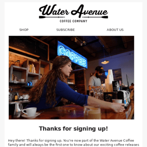 Welcome to Water Avenue Coffee!