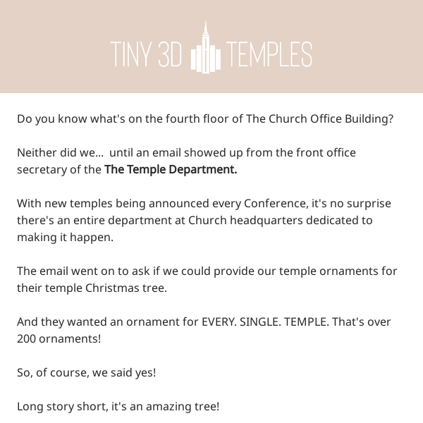 Temple Dpt. email suprised us!