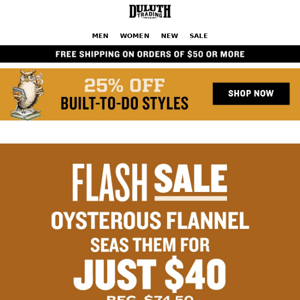 $40 Oysterous Flannel - SEAS The Day!