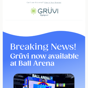 Score big with Grüvi, Now available at Ball Arena 🏀