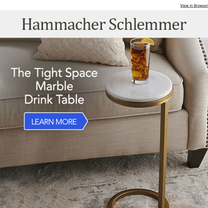 The Tight Space Marble Drink Table