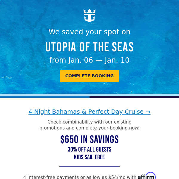 Still thinking about that 4 Night Bahamas & Perfect Day Cruise?