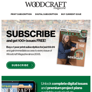 Woodcraft Magazine—Subscribe & Get 100+ Issues Free! 