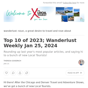 Top 10 of 2023; Wanderlust Weekly Jan 25, 2024