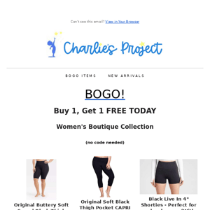 BOGO! Buy 1, Get 1 Free Solid Black Shorts & Leggings!