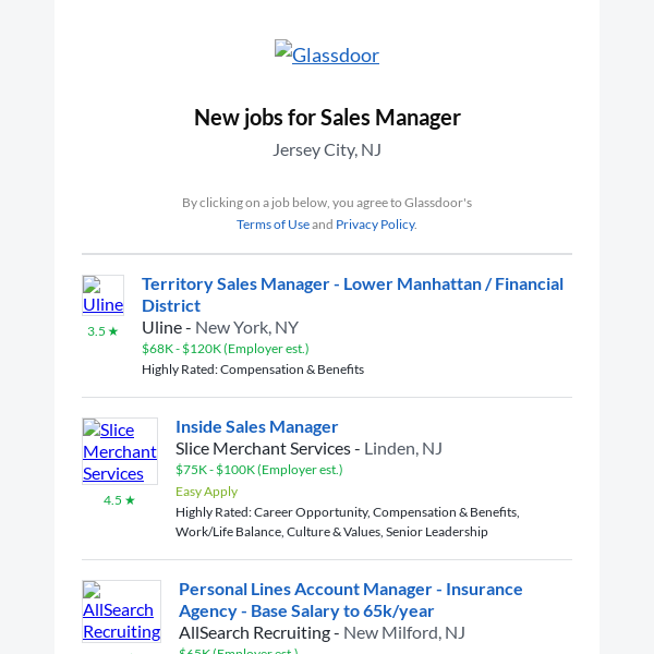 Territory Sales Manager at Human Resources Consulting and 13 more jobs in Jersey City, NJ for you. Apply Now.