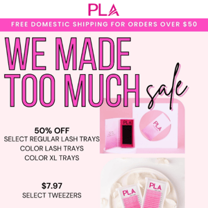 50% off Lash Trays! We Made Too Much UPDATE!