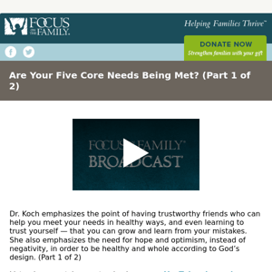 Are Your Five Core Needs Being Met?