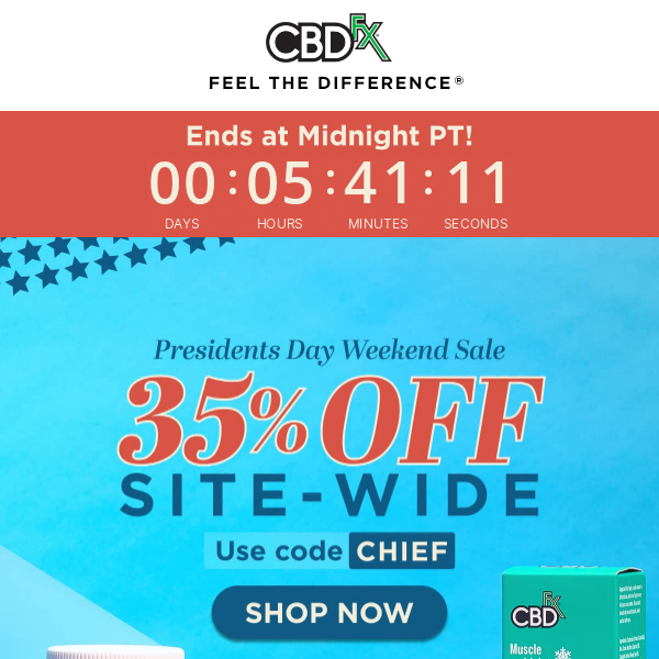 🕙 Final Hours: 35% OFF Presidents Day Sale