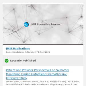 [JFR] Patient and Provider Perspectives on Symptom Monitoring During Outpatient Chemotherapy: Interview Study