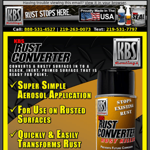 Back In Stock👉 KBS Rust Converter - Simple Application For Rusty Surfaces