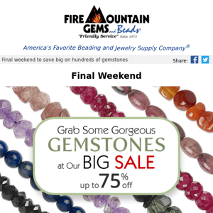 Up to 75% off Gemstone BEADS Ends Soon...