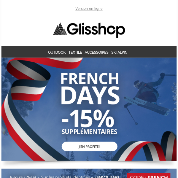 French Days 🐓 -15% supplémentaires 