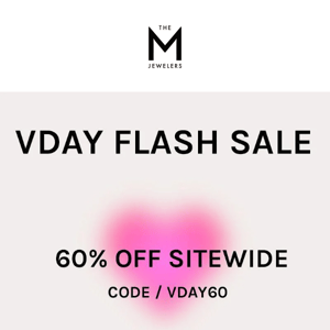 VDAY Flash Sale 60% OFF