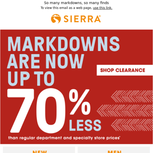 Save up to 70%* on CLEARANCE