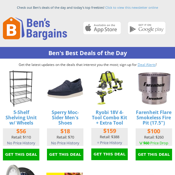 Ben's Best Deals: $20 Asics Running Shoes - $159 Ryobi 4-Tool Kit - $10 Trunk Organizer - $10 Garage Light - $11 Clock Safe