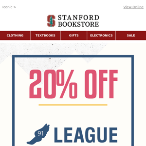 20% Off League & Legacy. You'll be obsessed!