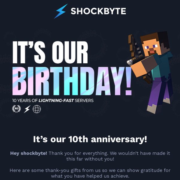 Here's 70% off as thanks for 10 years 🥳