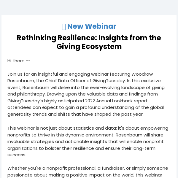 [Webinar] Rethinking Resilience: Insights from the Giving Ecosystem