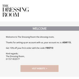 New customer registration at The Dressing Room