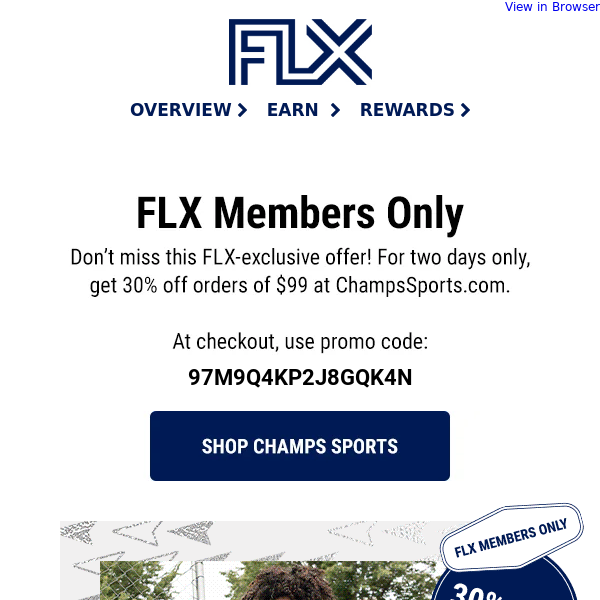 FLX EXCLUSIVE OFFER: 30% off at Champs Sports! 👀