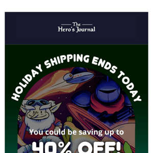 Holiday Shipping Ends Today!