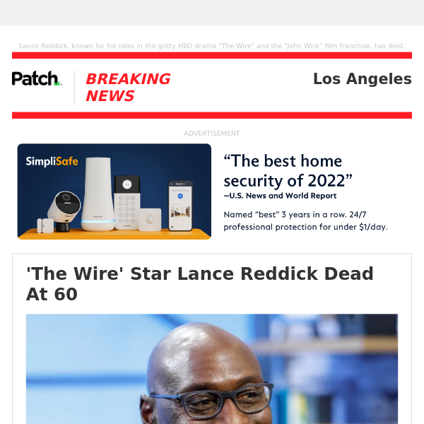 'The Wire' Star Lance Reddick Dead At 60 – Fri 01:38:39PM