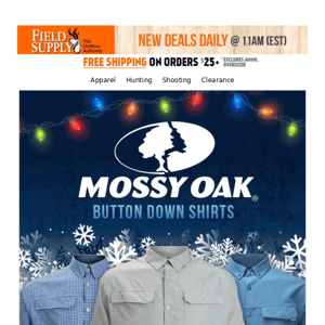 🎄 Mossy Oak Button Down Shirts from $14.99...