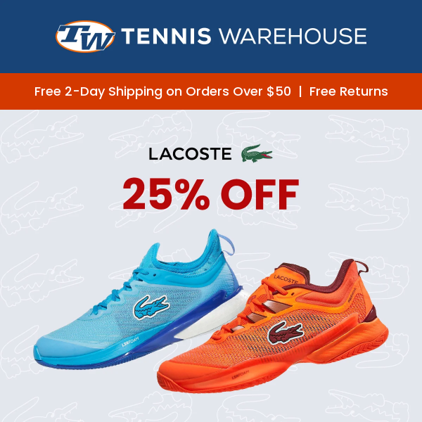 Lacoste Shoe Sale! 25% Off